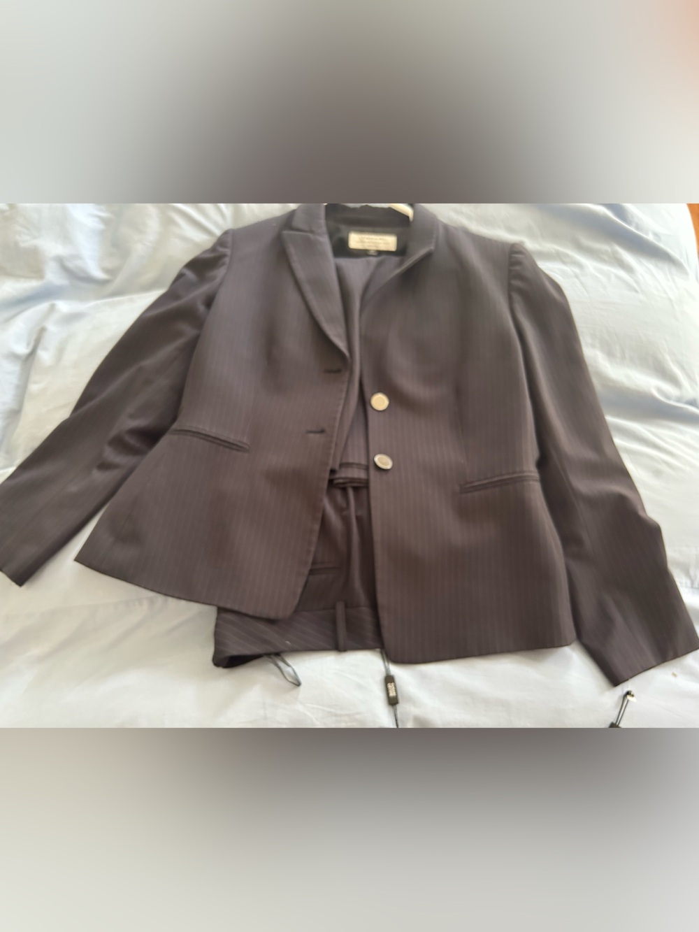 Classic Women's Black Pinstripe suit